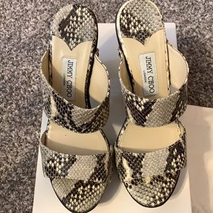 Jimmy Choo Snake Print Sandals/heels